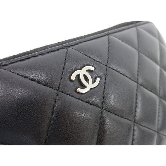 CHANEL Matelasse Long Wallet Black Lambskin - Picture 7 of 10